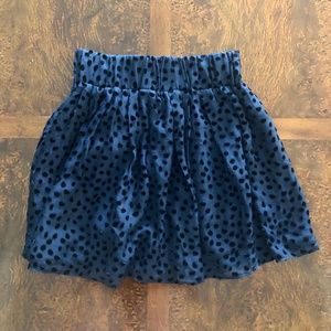 Club Monaco Navy Dotted Silk-Blend 'Topsy' Skirt
